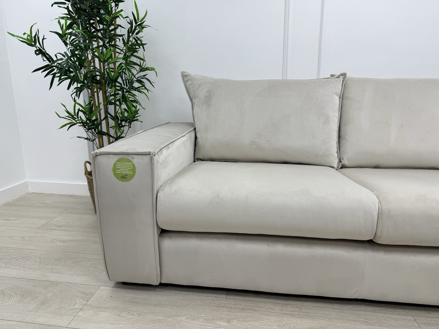 DFS Lovise XL Corner Sofa In Cream Velvet