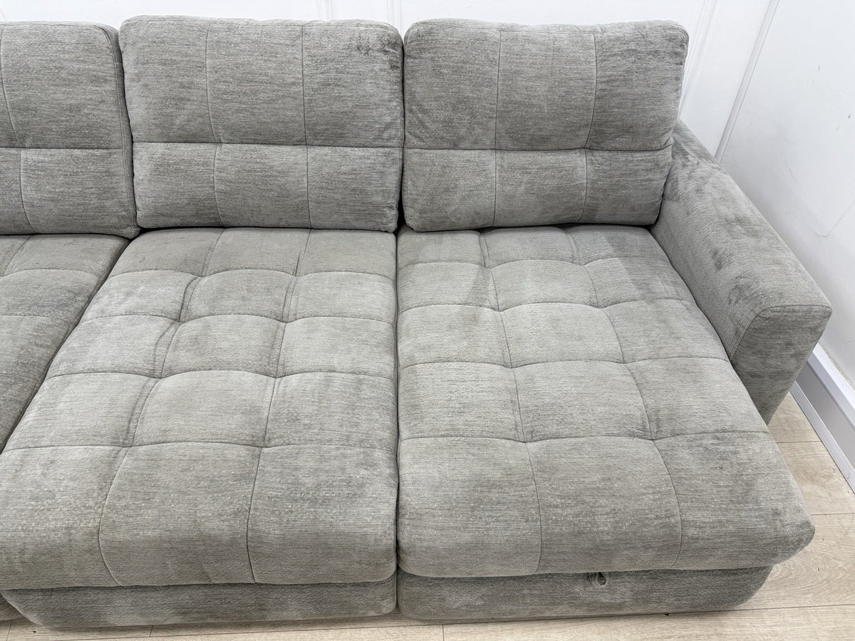 DFS Steller U Shape Power Slider Sofa In Mist Grey