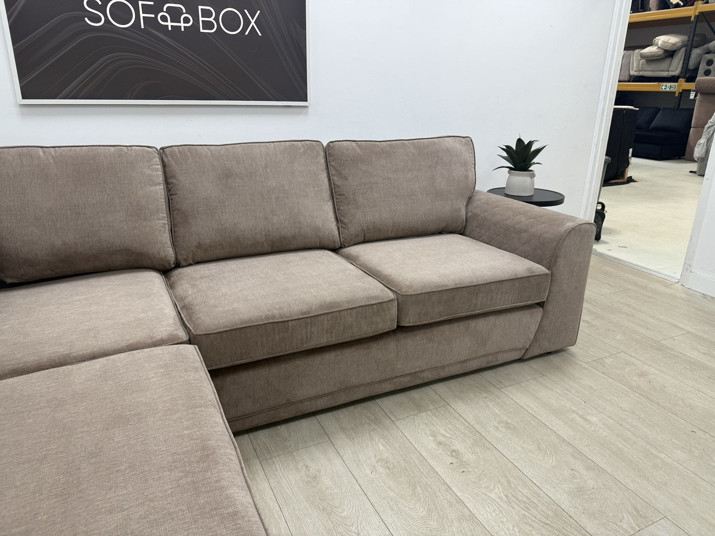 DFS Orka Velvet Corner Sofa In Mocha