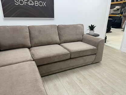 DFS Orka Velvet Corner Sofa In Mocha