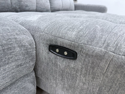 DFS Steller Power Slider 3 Seater L Shape Sofa In Mist Grey
