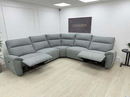 DFS Aussie Power Recliner Corner Sofa In Grey Fabric