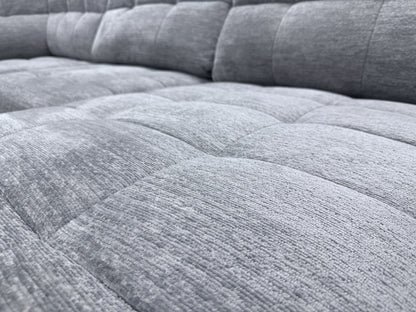 DFS Steller Power Recliner Slider Corner Sofa In Mist Grey Fabric