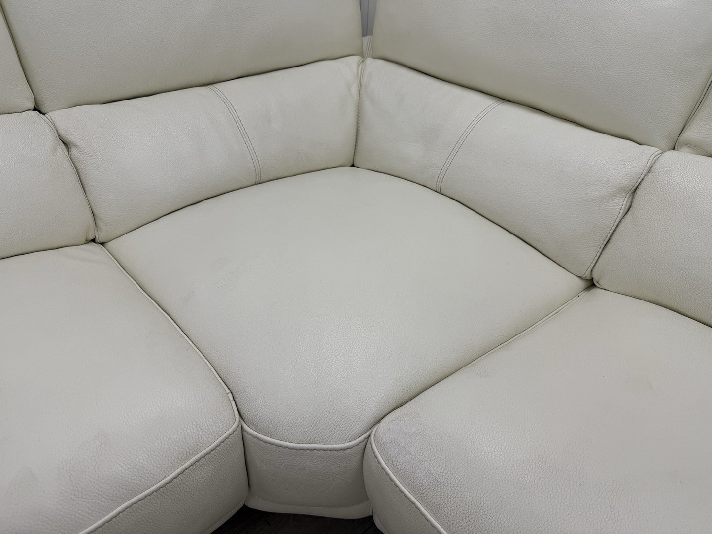 DFS San Antonio Power Recliner Corner Sofa In Snow Leather
