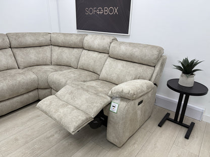 Furniture Village Moreno Power Recliner Corner Sofa In Cream Fabric