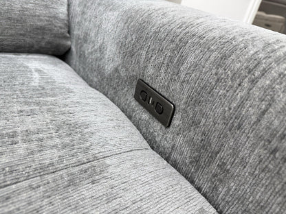 DFS Steller Corner Sofa & Footstool In Mist Grey