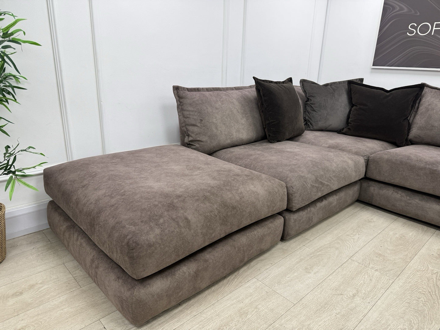 DFS Devine Corner Sofa In Chocolate