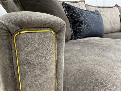 DFS Devine Corner Sofa & Footstool In Chocolate