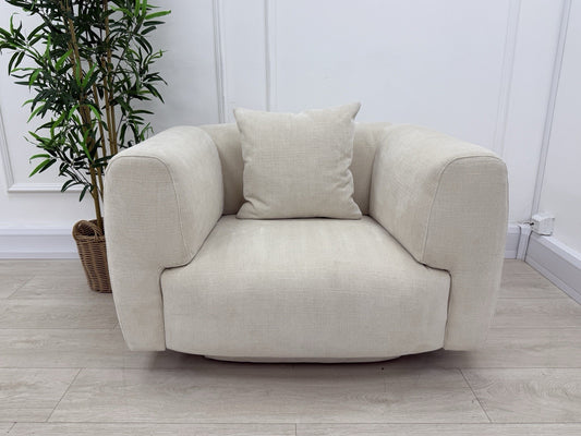 Sofology Nuvole Fabric Chair in Ivory