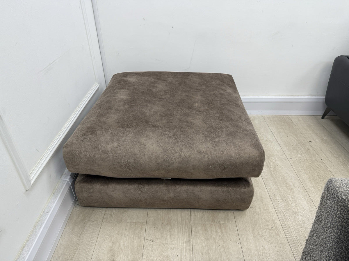 DFS Devine Footstool In Chocolate Fabric