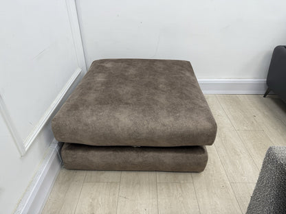 DFS Devine Footstool In Chocolate Fabric