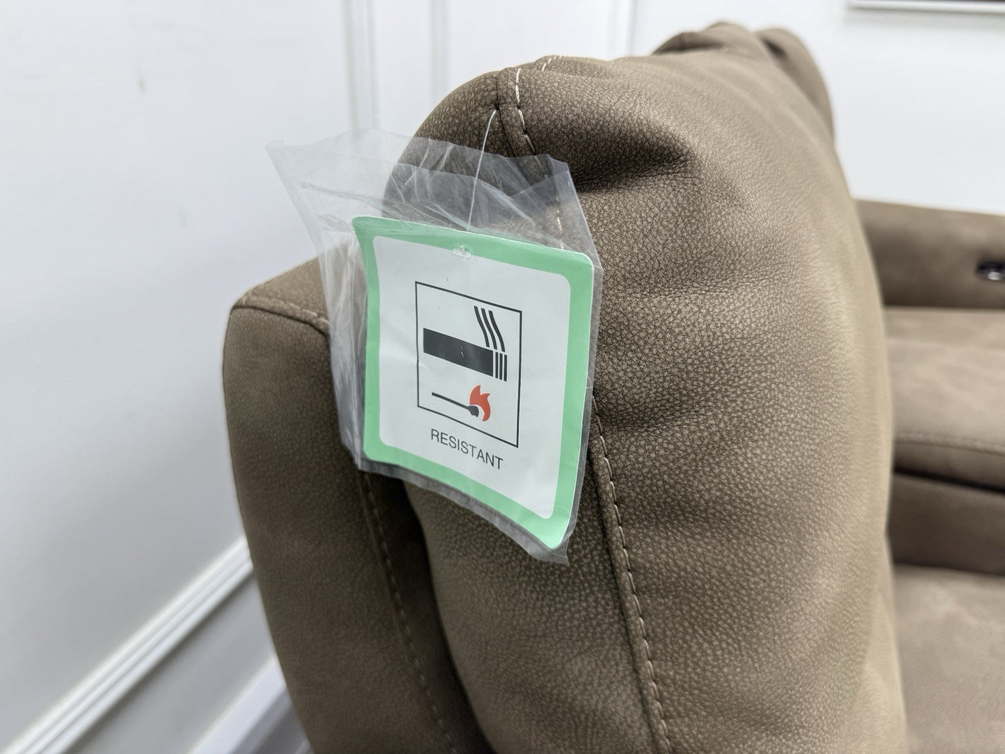 Furniture Village Nixon 2 Seater Power Recliner Sofa In Caramel Fabric