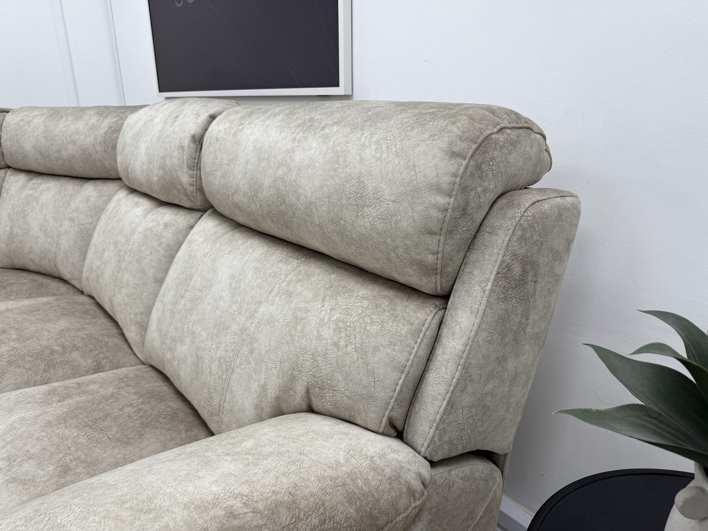 Furniture Village Moreno Power Recliner Corner Sofa In Cream Fabric