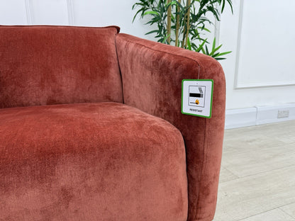 DFS French Connection Molten Swivel Accent Chair In Henna Fabric