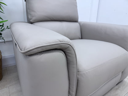 DFS Arwen Leather Power Recliner Chair In Oatmeal Borelli Leather