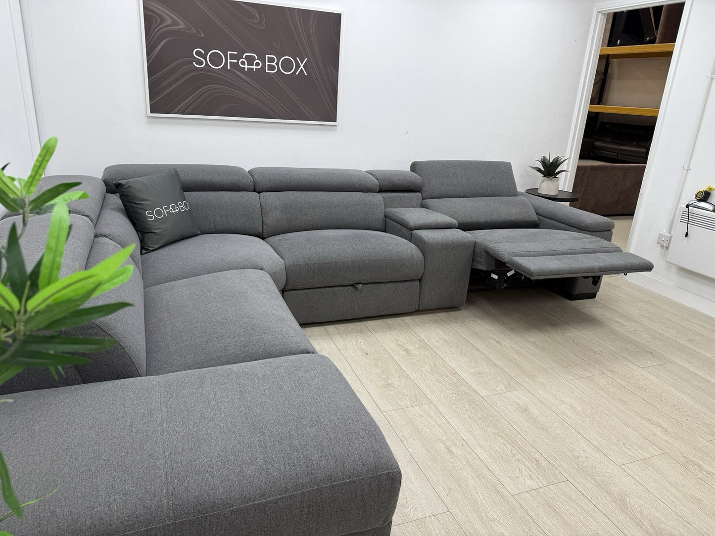 DFS Hike / Wander Storeaway Power Recliner Corner Sofa In Grey