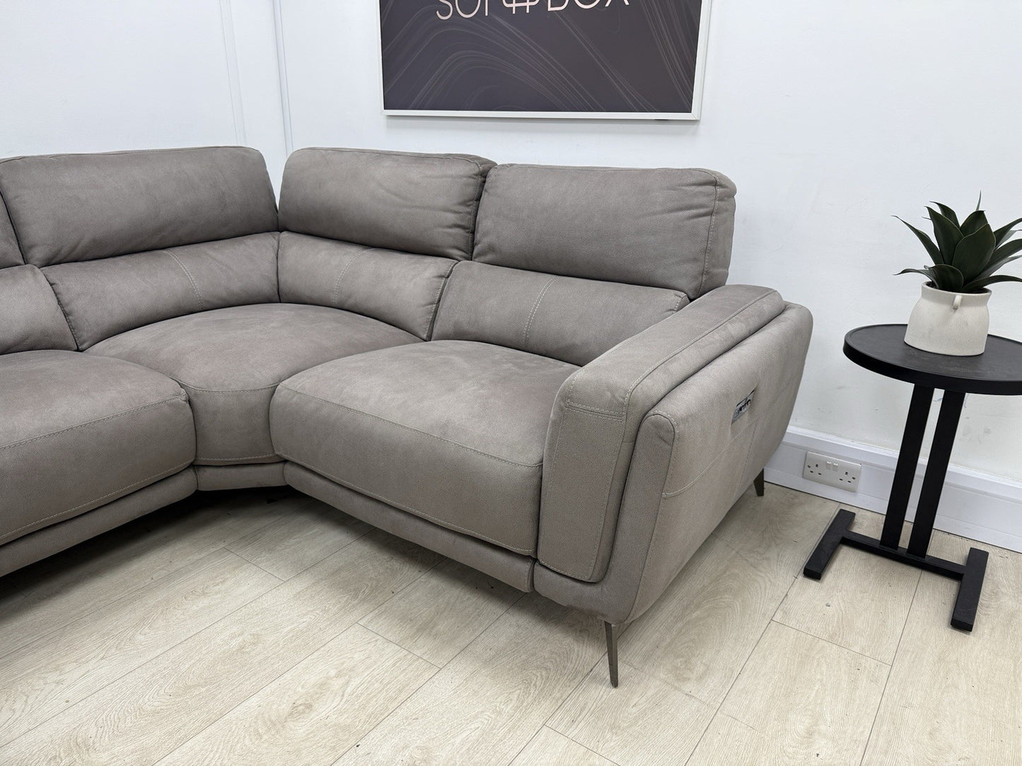 DFS San Mateo Power Recliner Corner Sofa In Arizona Pewter Fabric