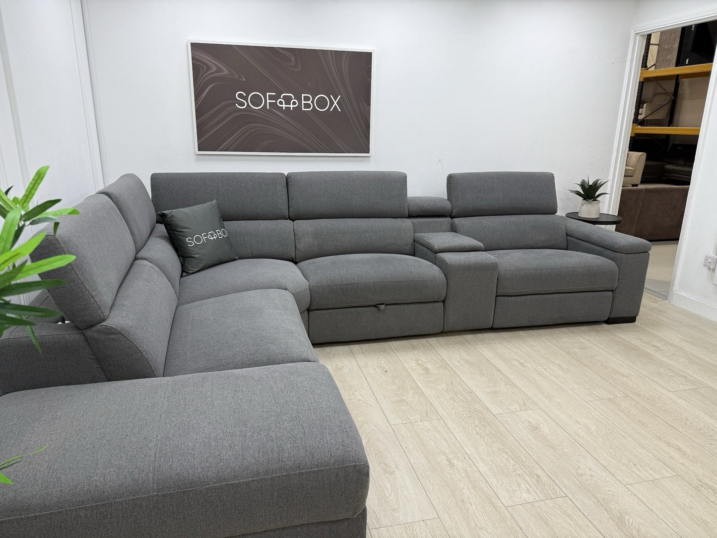 DFS Hike / Wander Storeaway Power Recliner Corner Sofa In Grey