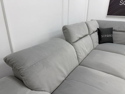 Natuzzi Speranza Corner Sofa In Grey Velvet