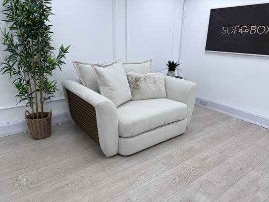 DFS Alani Cuddle Chair Loveseat Sofa In Cream Fabric