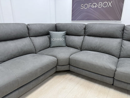 Furniture Village Contempo Power Recliner Corner Sofa In Charcoal Grey