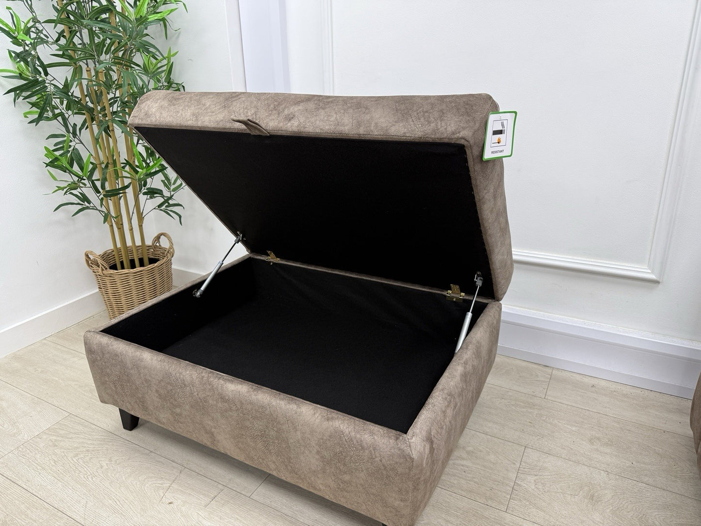 DFS Devine Self Piped Storage Footstool In Chocolate Combination