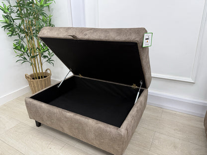 DFS Devine Self Piped Storage Footstool In Chocolate Combination