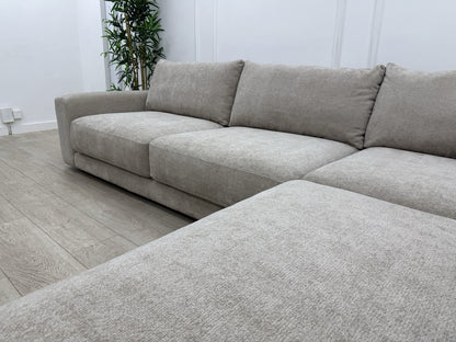 Sofology Amalfi Corner Sofa In Cosy Chenille Stone Fabric