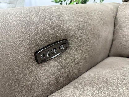 Furniture Village Nixon 2 Seater Power Recliner Sofa In Caramel Fabric