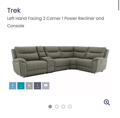 DFS Trek Power Recliner Corner Sofa In Charcoal