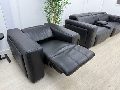 DFS Crusade 3 Seater Sofa, Smart Console & Chair Set Recliner/Heated Leather