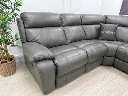 Furniture Village Moreno Power Recliner Corner Sofa In Grey Leather