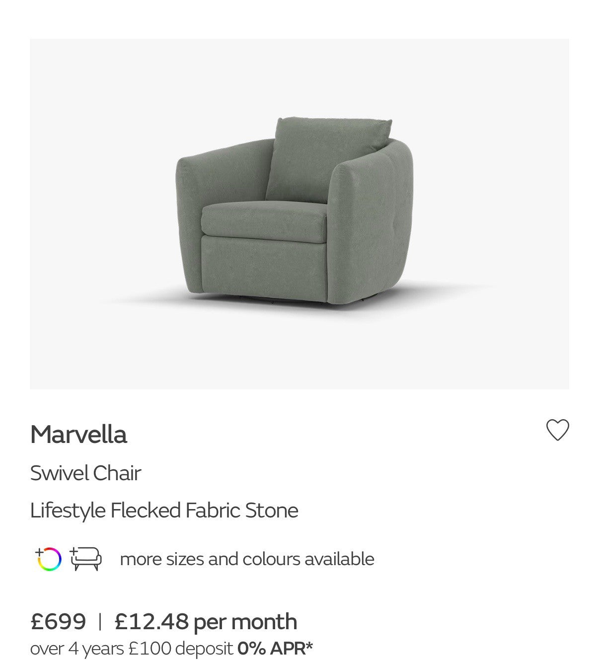 Sofology Marvella Swivel Accent Chair In Flecked Fabric Stone