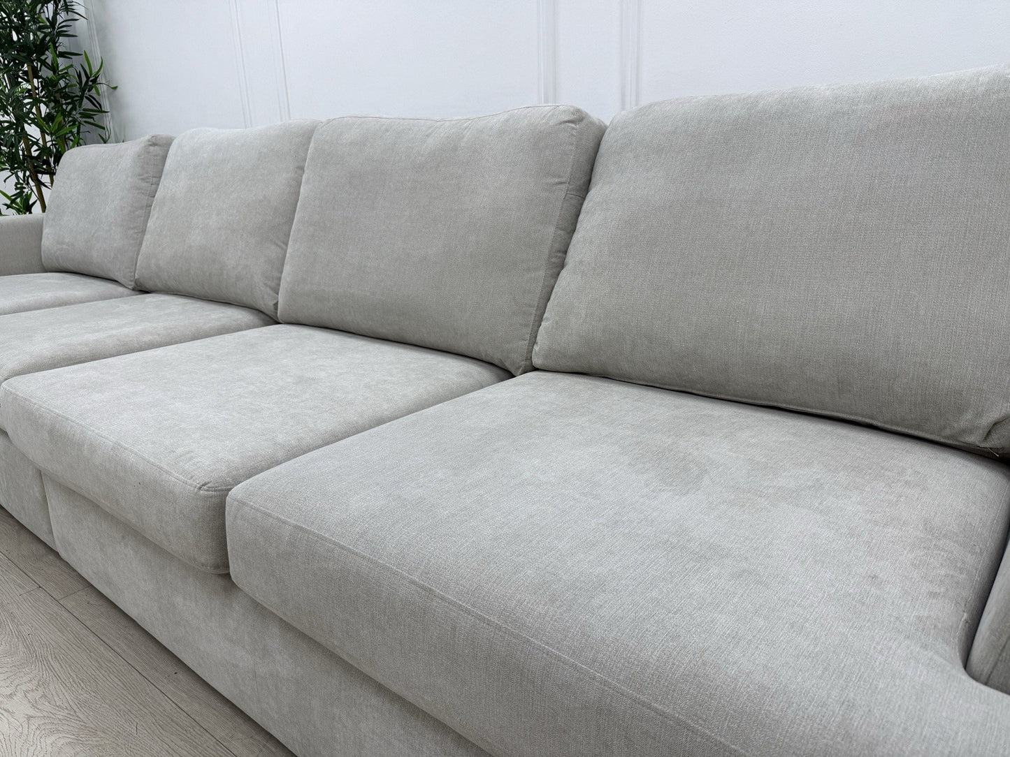 DFS Freya 6 Seater Sofa In Silver Fabric