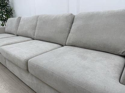 DFS Freya 6 Seater Sofa In Silver Fabric