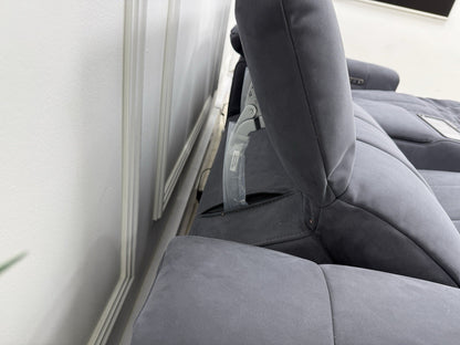 Sofology The Paramount 2.5 Seater Sofa Recliner/Headrest In Nubuck Charcoal