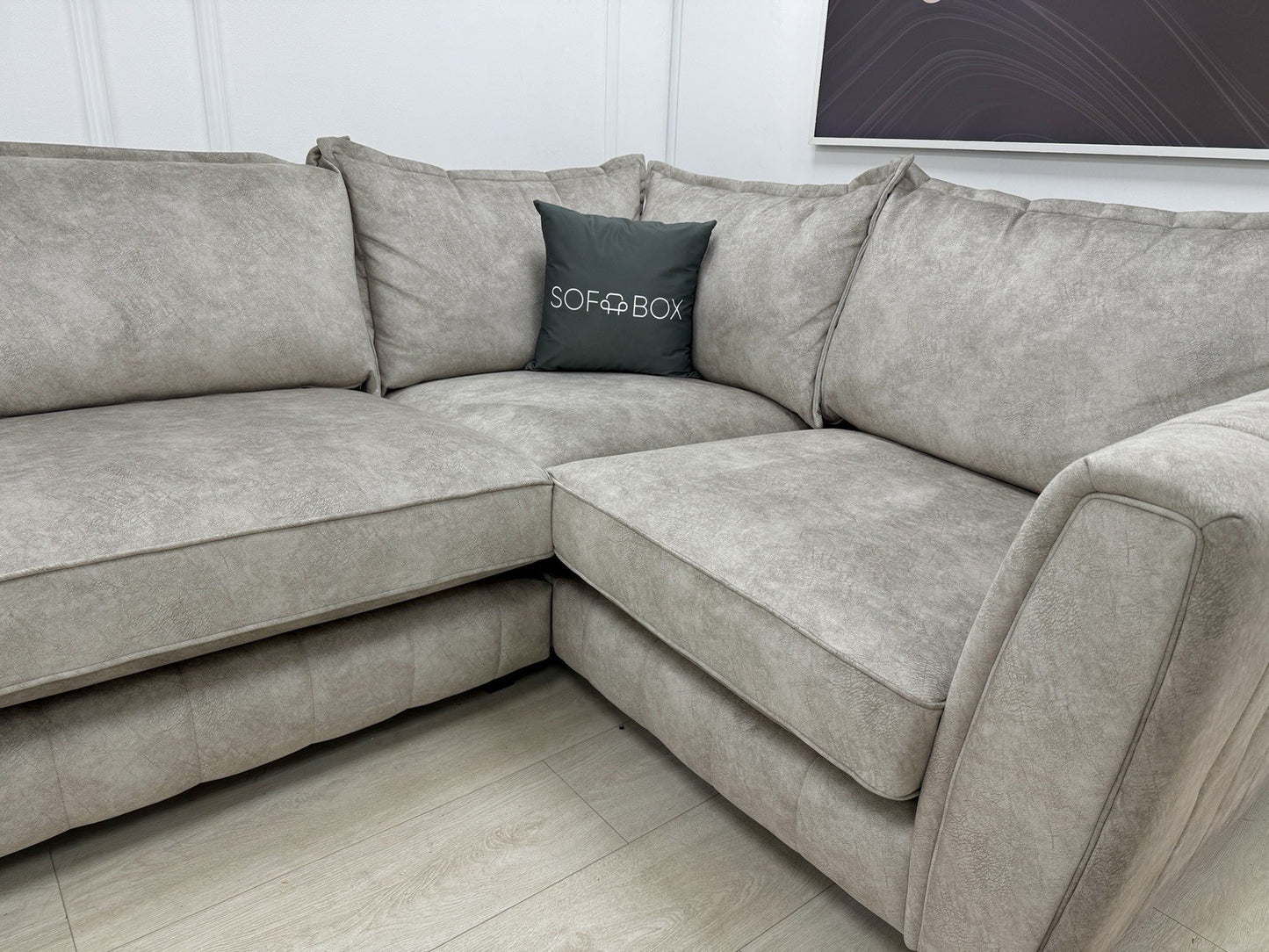 DFS Cherished Corner Sofa & Footstool Set In Oatmeal