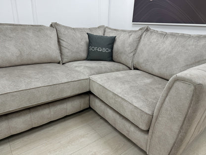 DFS Cherished Corner Sofa & Footstool Set In Oatmeal