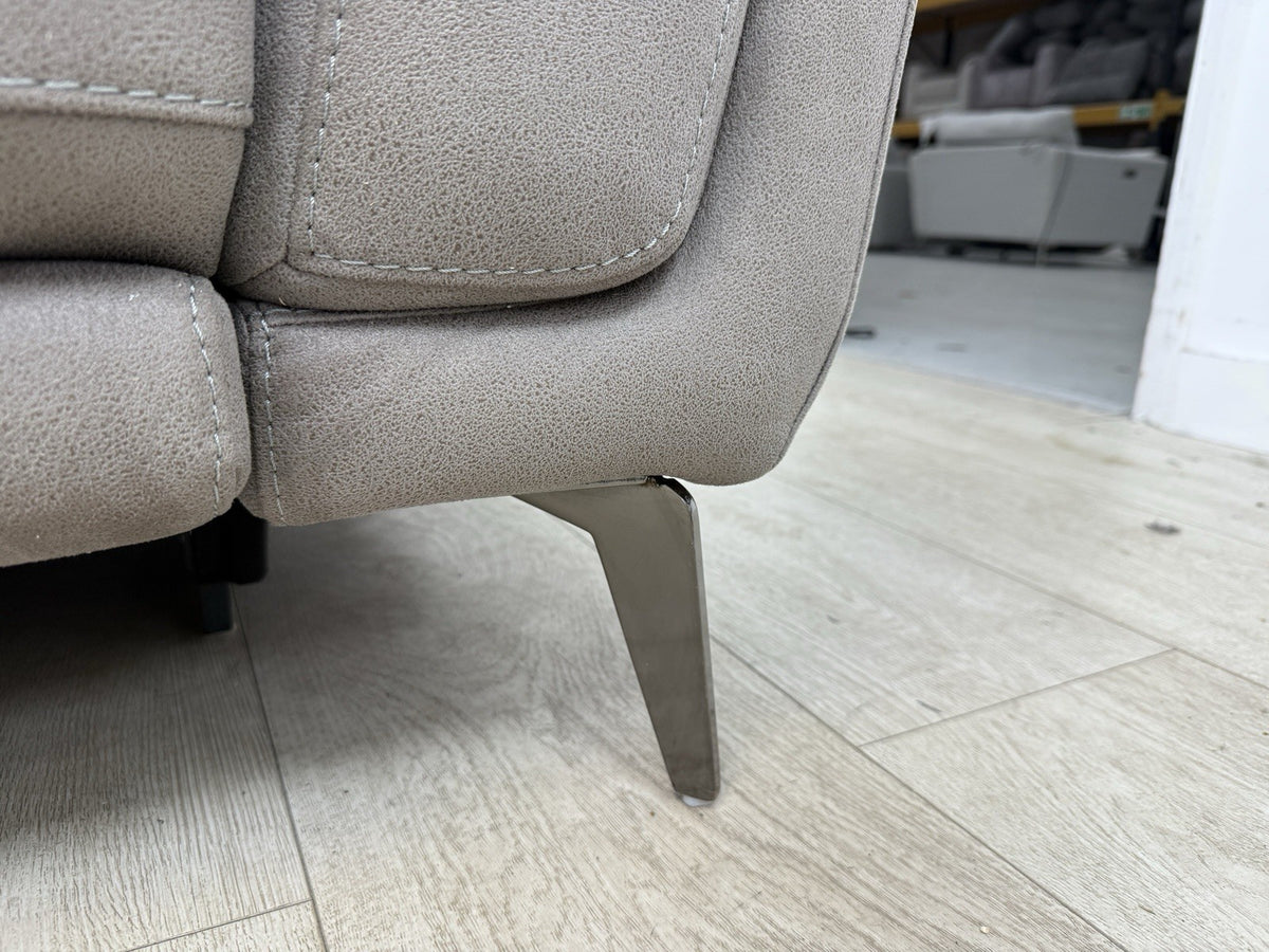DFS San Mateo Power Recliner Armchair In Pewter Fabric