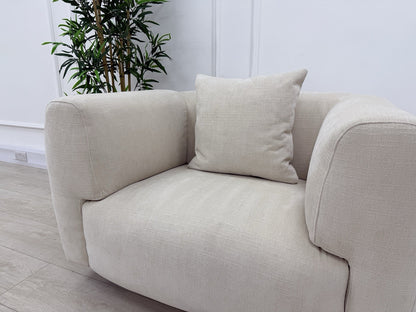 Sofology Nuvole Fabric Chair in Ivory