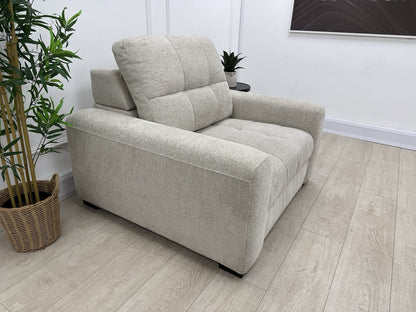 DFS Una Power Slider Chair In Roma Oyster Fabric