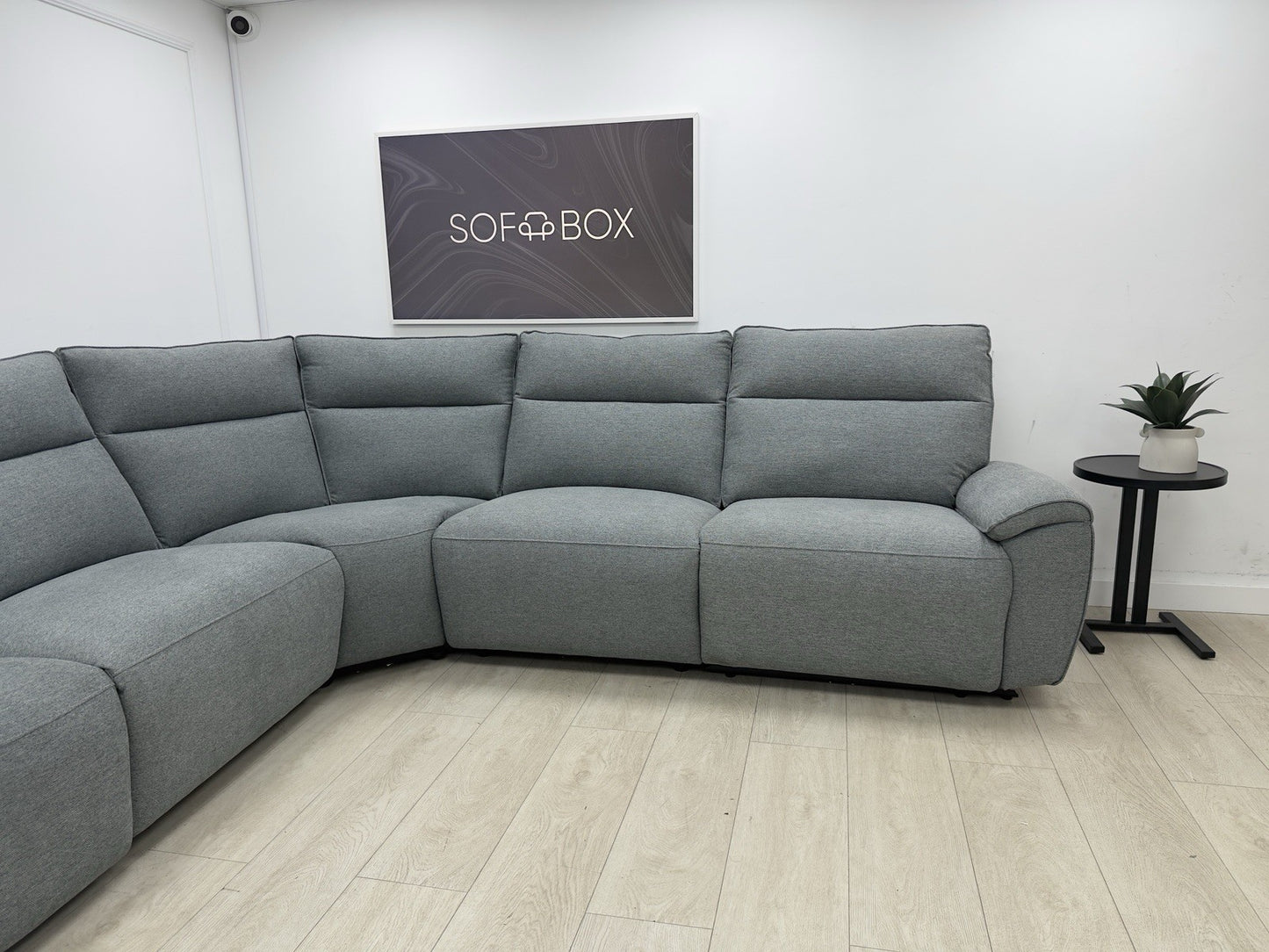 DFS Aussie Power Recliner Corner Sofa In Grey Fabric