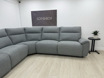 DFS Aussie Power Recliner Corner Sofa In Grey Fabric