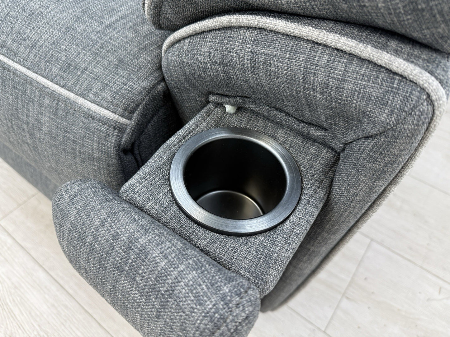 DFS Trek Power Recliner Armchair In Charcoal Fabric