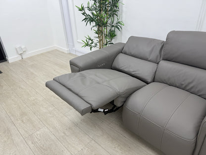 DFS Showcase Power Recliner 2 Seater Sofa In Elephant Grey Leather
