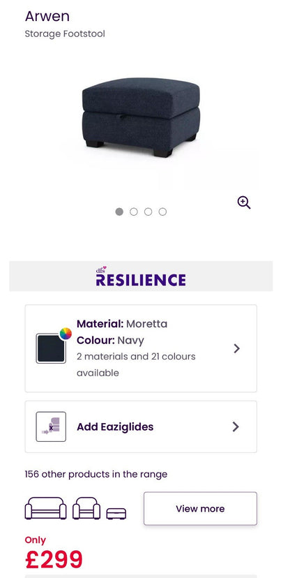 DFS Arwen Power Recliner Corner Sofa Right Hand Facing & Footstool Set In Navy