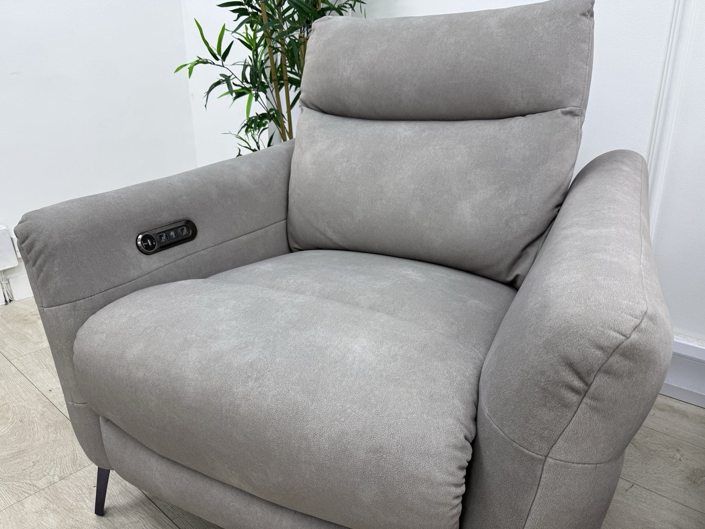 Sofology Renato Power Recliner 2 Seater Sofa & Chair Set In Stone Fabric