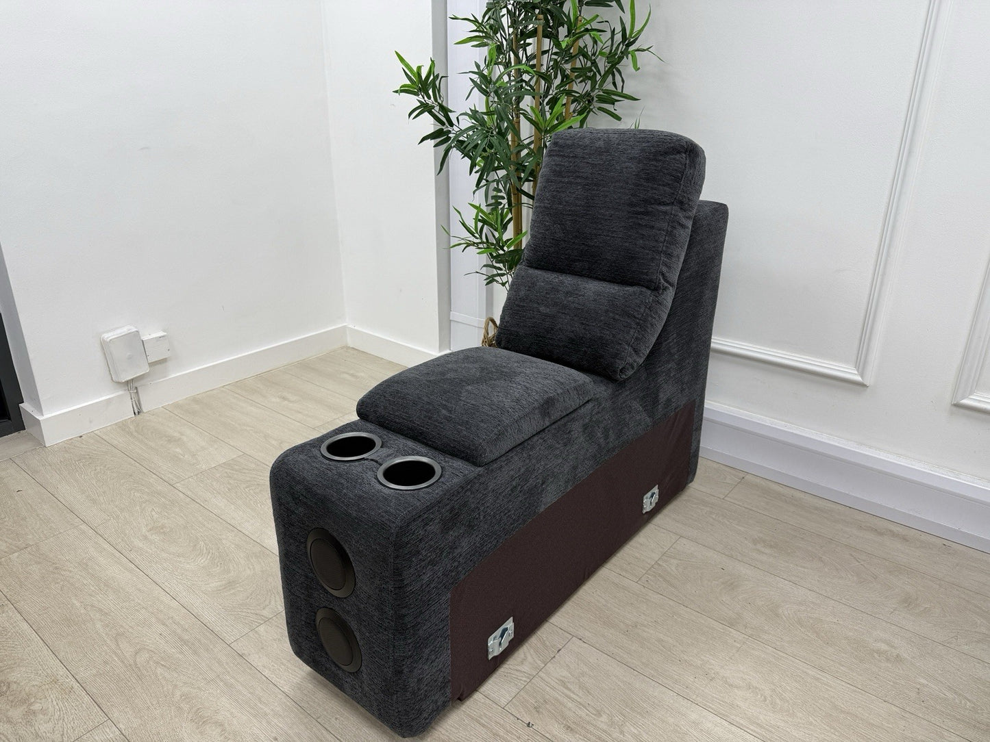 DFS Steller Storage Speaker Console Unit In Nuova Black Fabric