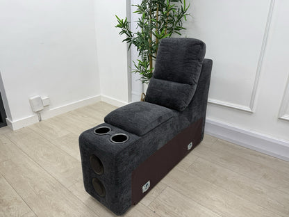 DFS Steller Storage Speaker Console Unit In Nuova Black Fabric