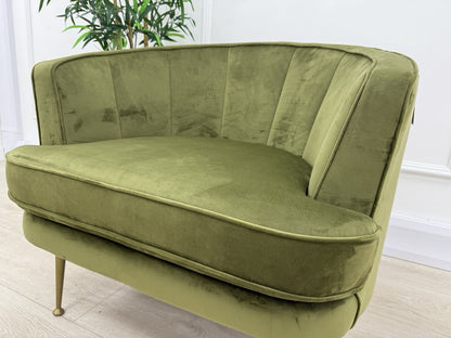 DFS Enhanced Accent Chair In Olive Velvet Fabric